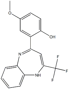 4-METHOXY-2-[2-TRIFLUOROMETHYL-1H-1,5-BENZODIAZEPINE-4-YL]PHENOL Struktur