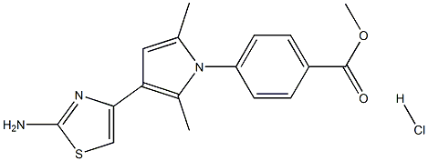 METHYL 4-[3-(2-AMINO-1,3-THIAZOL-4-YL)-2,5-DIMETHYL-1H-PYRROL-1-YL]BENZOATE HYDROCHLORIDE Struktur