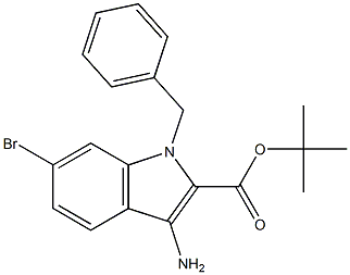 3-AMINO-1-BENZYL-6-BROMO-1H-INDOLE-2-CARBOXYLIC ACID TERT-BUTYL ESTER Struktur