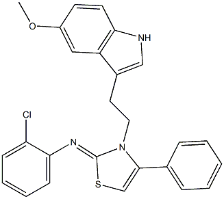 2-CHLORO-N-[3-[2-(5-METHOXY-1H-INDOL-3-YL)ETHYL]-4-PHENYL-1,3-THIAZOL-2(3H)-YLIDENE]ANILINE Struktur