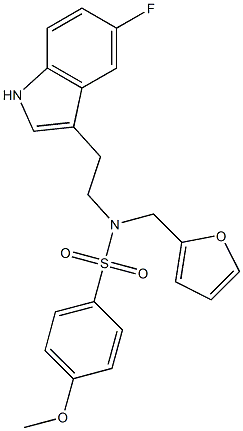 N-[2-(5-FLUORO-1H-INDOL-3-YL)ETHYL]-N-(2-FURYLMETHYL)-4-METHOXYBENZENESULFONAMIDE Struktur