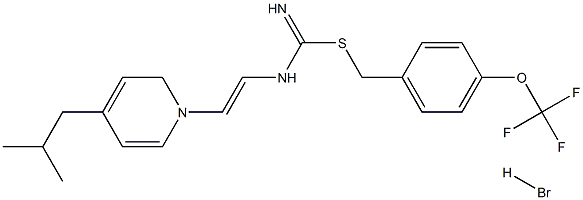 (1-AZA-2-(4-(2-METHYLPROPYL)PHENYL)VINYL)(IMINO((4-(TRIFLUOROMETHOXY)PHENYL)METHYLTHIO)METHYL)AMINE, HYDROBROMIDE Struktur