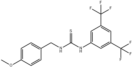 1-(3,5-BIS(TRIFLUOROMETHYL)PHENYL)-3-((4-METHOXYPHENYL)METHYL)THIOUREA Struktur