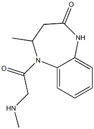 4-METHYL-5-[(METHYLAMINO)ACETYL]-1,3,4,5-TETRAHYDRO-2H-1,5-BENZODIAZEPIN-2-ONE Struktur