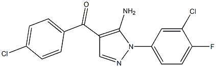 (5-AMINO-1-(3-CHLORO-4-FLUOROPHENYL)-1H-PYRAZOL-4-YL)(4-CHLOROPHENYL)METHANONE Struktur