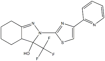 2-(4-PYRIDIN-2-YL-1,3-THIAZOL-2-YL)-3-(TRIFLUOROMETHYL)-3,3A,4,5,6,7-HEXAHYDRO-2H-INDAZOL-3-OL Struktur