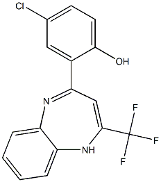 4-CHLORO-2-[2-TRIFLUOROMETHYL-1H-1,5-BENZODIAZEPINE-4-YL]PHENOL Struktur