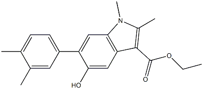 ETHYL 6-(3,4-DIMETHYLPHENYL)-5-HYDROXY-1,2-DIMETHYL-1H-INDOLE-3-CARBOXYLATE Struktur