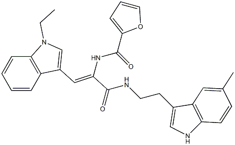 N-[(Z)-2-(1-ETHYL-1H-INDOL-3-YL)-1-({[2-(5-METHYL-1H-INDOL-3-YL)ETHYL]AMINO}CARBONYL)ETHENYL]-2-FURAMIDE Struktur