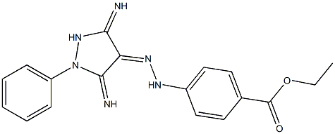 ETHYL 4-[(2Z)-2-(3,5-DIIMINO-1-PHENYLPYRAZOLIDIN-4-YLIDENE)HYDRAZINO]BENZOATE Struktur