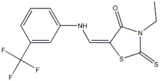 3-ETHYL-2-THIOXO-5-(((3-(TRIFLUOROMETHYL)PHENYL)AMINO)METHYLENE)-1,3-THIAZOLIDIN-4-ONE Struktur