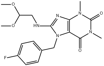 8-[(2,2-DIMETHOXYETHYL)AMINO]-7-(4-FLUOROBENZYL)-1,3-DIMETHYL-3,7-DIHYDRO-1H-PURINE-2,6-DIONE Struktur