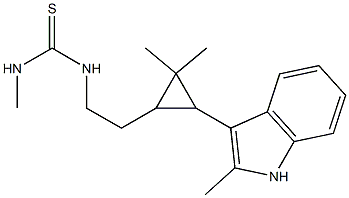 N-{2-[2,2-DIMETHYL-3-(2-METHYL-1H-INDOL-3-YL)CYCLOPROPYL]ETHYL}-N'-METHYLTHIOUREA Struktur