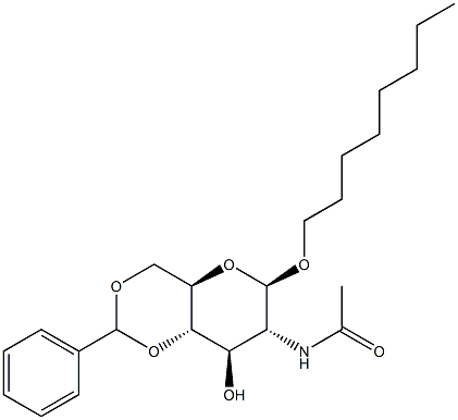 N-OCTYL 2-ACETAMIDO-4,6-O-BENZYLIDENE-2-DEOXY-BETA-D-GLUCOPYRANOSIDE Struktur