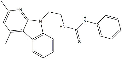 N-[2-(2,4-DIMETHYL-9H-PYRIDO[2,3-B]INDOL-9-YL)ETHYL]-N'-PHENYLTHIOUREA Struktur