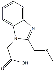 [2-[(METHYLTHIO)METHYL]-1H-BENZIMIDAZOL-1-YL]ACETIC ACID Struktur