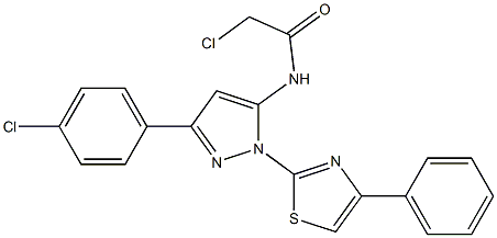 2-CHLORO-N-[3-(4-CHLOROPHENYL)-1-(4-PHENYL-1,3-THIAZOL-2-YL)-1H-PYRAZOL-5-YL]ACETAMIDE Struktur