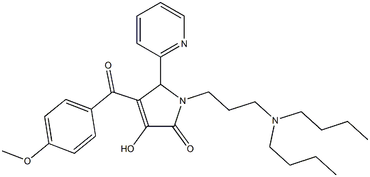 1-[3-(DIBUTYLAMINO)PROPYL]-3-HYDROXY-4-(4-METHOXYBENZOYL)-5-(2-PYRIDINYL)-1,5-DIHYDRO-2H-PYRROL-2-ONE Struktur