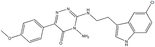 4-AMINO-3-{[2-(5-CHLORO-1H-INDOL-3-YL)ETHYL]AMINO}-6-(4-METHOXYPHENYL)-1,2,4-TRIAZIN-5(4H)-ONE Struktur