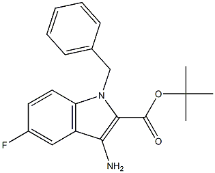 3-AMINO-1-BENZYL-5-FLUORO-1H-INDOLE-2-CARBOXYLIC ACID TERT-BUTYL ESTER Struktur