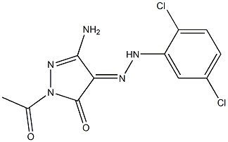 (4E)-1-ACETYL-3-AMINO-1H-PYRAZOLE-4,5-DIONE 4-[(2,5-DICHLOROPHENYL)HYDRAZONE] Struktur