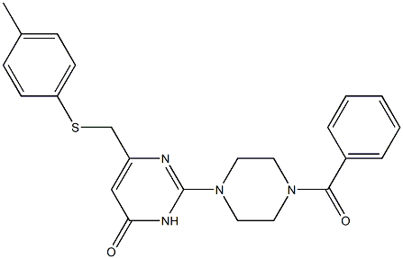 2-(4-BENZOYL-1-PIPERAZINYL)-6-{[(4-METHYLPHENYL)SULFANYL]METHYL}-4(3H)-PYRIMIDINONE Struktur