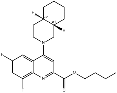 BUTYL 6,8-DIFLUORO-4-((4AR,8AS)-OCTAHYDROISOQUINOLIN-2(1H)-YL)QUINOLINE-2-CARBOXYLATE Struktur