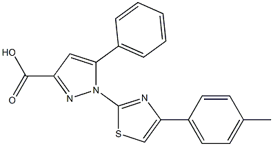 1-[4-(4-METHYLPHENYL)-1,3-THIAZOL-2-YL]-5-PHENYL-1H-PYRAZOLE-3-CARBOXYLIC ACID Struktur