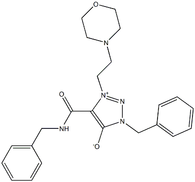 3-BENZYL-5-[(BENZYLAMINO)CARBONYL]-1-[2-(4-MORPHOLINYL)ETHYL]-3H-1,2,3-TRIAZOL-1-IUM-4-OLATE Struktur