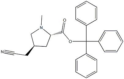 (S)-TRITYL-TRANS-4-CYANOMETHYLPROLINE METHYL ESTER Struktur