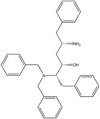 (2S,3S,5S)-5-AMINO-2-DIBENZYLAMINO-1,6-DIPHENYL-3-HYDROXYHEXANE Struktur