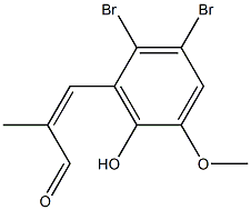 (2Z)-3-(2,3-DIBROMO-6-HYDROXY-5-METHOXYPHENYL)-2-METHYLPROP-2-ENAL Struktur