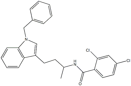 N-[3-(1-BENZYL-1H-INDOL-3-YL)-1-METHYLPROPYL]-2,4-DICHLOROBENZAMIDE Struktur