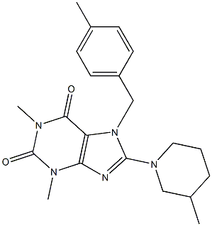 1,3-DIMETHYL-7-(4-METHYLBENZYL)-8-(3-METHYLPIPERIDIN-1-YL)-1H-PURINE-2,6(3H,7H)-DIONE Struktur