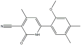 1,2-DIHYDRO-6-(2-METHOXY-4,5-DIMETHYLPHENYL)-4-METHYL-2-OXOPYRIDINE-3-CARBONITRILE Struktur