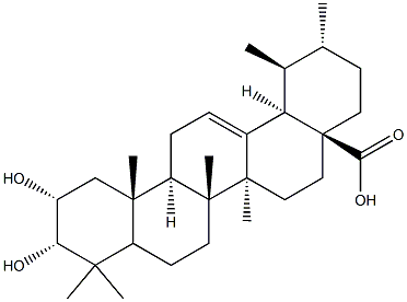 2A,3A-DIHYDROXY-12-URSEN-28-OIC ACID Struktur