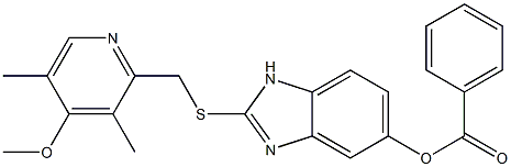 2-[(4-METHOXY-3,5-DIMETHYL-2-PYRIDINYL)-METHYLTHIO]-5-BENZOYLOXYBENZIMIDAZOLE Struktur