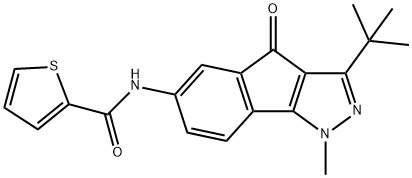 N-(3-(TERT-BUTYL)-1-METHYL-4-OXOINDENO[2,3-D]PYRAZOL-6-YL)-2-THIENYLFORMAMIDE Struktur