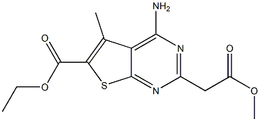 ETHYL 4-AMINO-2-(2-METHOXY-2-OXOETHYL)-5-METHYLTHIENO[2,3-D]PYRIMIDINE-6-CARBOXYLATE Struktur