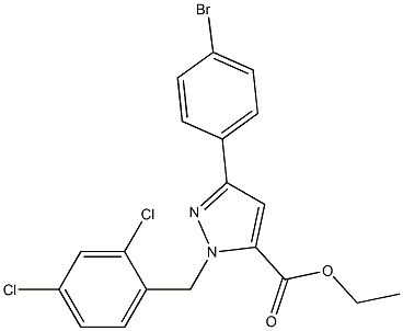 ETHYL 1-(2,4-DICHLOROBENZYL)-3-(4-BROMOPHENYL)-1H-PYRAZOLE-5-CARBOXYLATE Structure