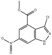 3-CHLORO-6-NITRO-4-(1H)INDAZOLE CARBOXYLIC ACID METHYL ESTER Struktur