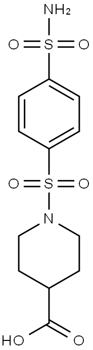 1-[[4-(AMINOSULFONYL)PHENYL]SULFONYL]PIPERIDINE-4-CARBOXYLIC ACID Struktur