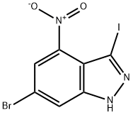 6-BROMO-3-IODO-4-NITRO (1H)INDAZOLE Struktur