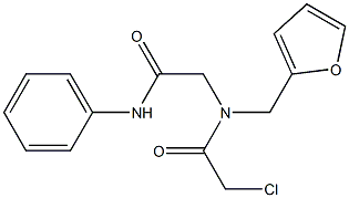 N-(2-ANILINO-2-OXOETHYL)-2-CHLORO-N-(2-FURYLMETHYL)ACETAMIDE Struktur