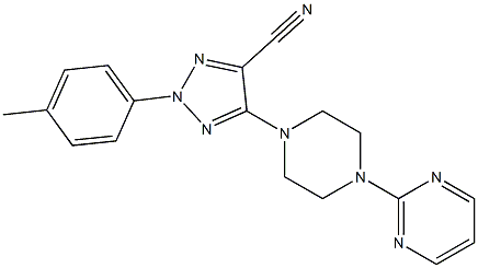 2-(4-METHYLPHENYL)-5-(4-PYRIMIDIN-2-YLPIPERAZIN-1-YL)-2H-1,2,3-TRIAZOLE-4-CARBONITRILE Struktur