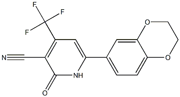 4-(TRIFLUOROMETHYL)-1,2-DIHYDRO-6-(2,3-DIHYDROBENZO[B][1,4]DIOXIN-7-YL)-2-OXOPYRIDINE-3-CARBONITRILE Struktur