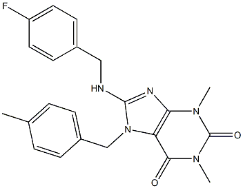 8-[(4-FLUOROBENZYL)AMINO]-1,3-DIMETHYL-7-(4-METHYLBENZYL)-3,7-DIHYDRO-1H-PURINE-2,6-DIONE Struktur