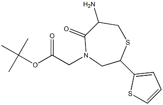 TERT-BUTYL-6-AMINO-5-OXO-2(2-THIENYL)PERHYDRO-1,4-THIAZEPINE-4-ACETATE Struktur