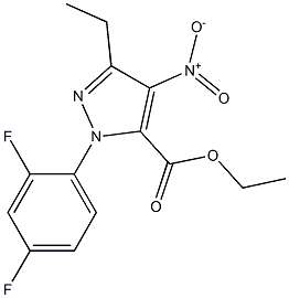 1-(2,4-DIFLUOROPHENYL)-3-ETHYL-4-NITRO-1H-PYRAZOLE-5-CARBOXYLIC ACID ETHYL ESTER Struktur