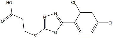 3-([5-(2,4-DICHLOROPHENYL)-1,3,4-OXADIAZOL-2-YL]THIO)PROPANOIC ACID Struktur